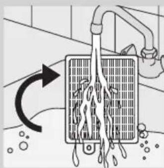 Diagram of a water heater system with cooling pipes and bubbles, showing airflow direction (no text or labels).
