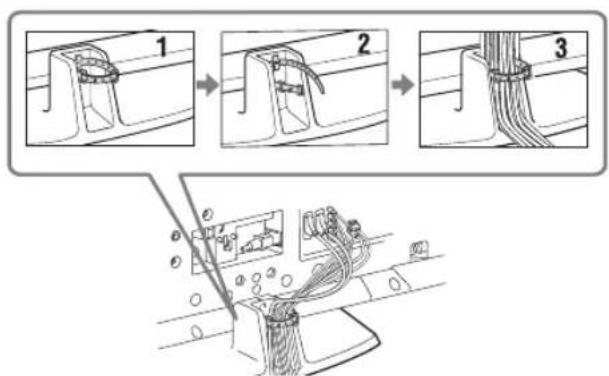 Diagram illustrating cable installation steps with labeled components and cable termination instructions