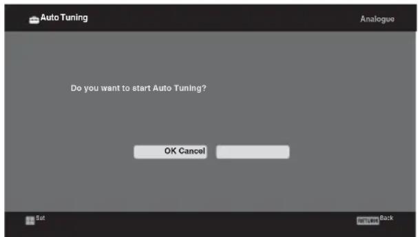 Auto Tuning Analogue Do you want to start Auto Tuning? OK Cancel Bot Back