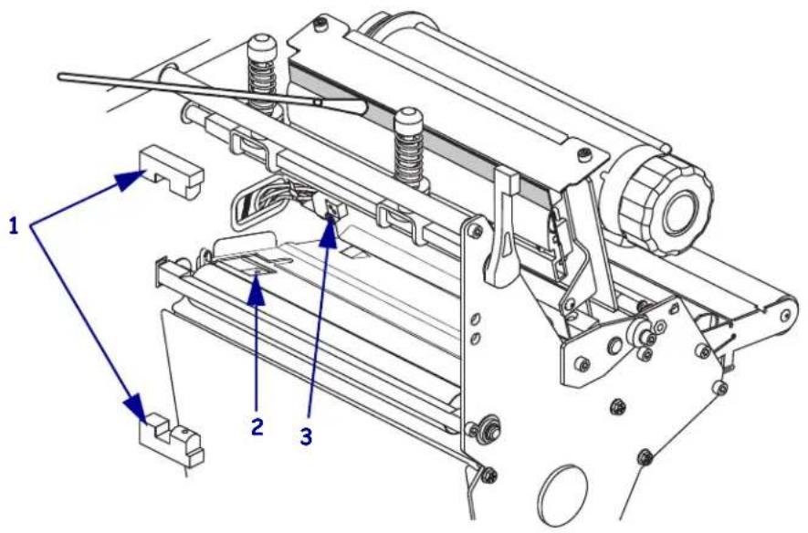 Technical diagram of a mechanical assembly with numbered components and directional arrows indicating motion or assembly.