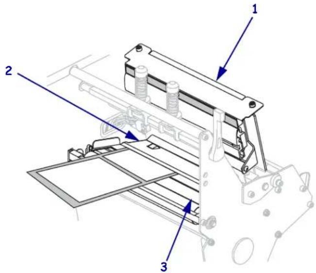 Technical diagram of a mechanical assembly with numbered components and directional arrows indicating assembly steps.