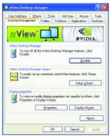 eView Desktop Manager User Interface Effects Zoom Hot Keys Mouse Tools Desktop Management Policies Windows Applications Desktops View RVIDIA. iView Desktop Manager To run off all the iView Desktop Manager features, click Divide. Double iView Desktop Manager void To easily set up commonly used iView features, click Setup Wisead. Setup w/void... Display properties To view or modify display properties not specific to iView, click Properties or Display w/void. Properties... Display w/void... About... OK Cancel