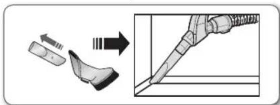 Diagram illustrating a robotic arm tool interacting with a shoe, showing step-by-step assembly and resulting tip positioning.