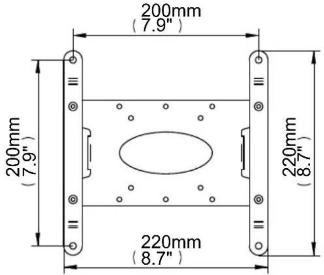 200mm (7.9") 200mm (7.9") 220mm (8.7") 220mm (8.7)