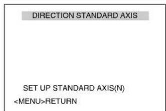 DIRECTION STANDARD AXIS SET UP STANDARD AXIS(N) RETURN
