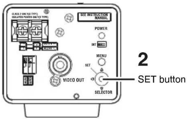 CLASS 2 ONLY (ID TYPE) ISOLATED POWER ONLY (ID TYPE) SEE INSTRUCTION MANUAL POWER INT MENU SET VIDEO OUT SELECTOR 2 SET button