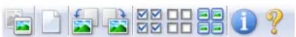 Screenshot of a document editing interface with icons for image, document, refresh, and information tools