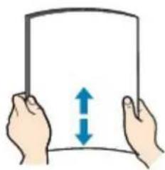Illustration of two hands holding a blank sheet with bidirectional arrows indicating vertical movement (no text or symbols)