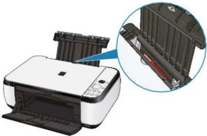 Illustration of a printer with a magnified inset showing internal components (no text or symbols)