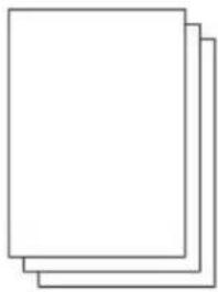 Stack of three overlapping paper sheets with no text or symbols