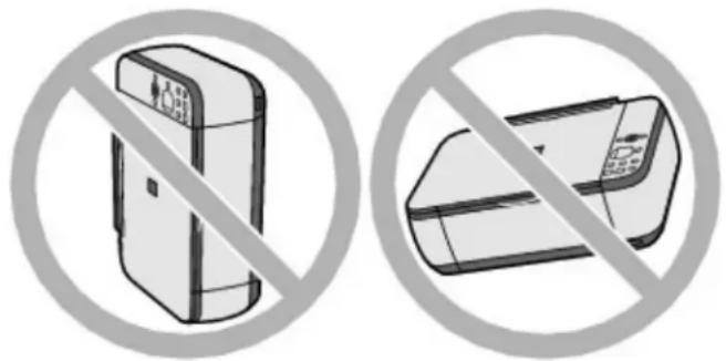 Two prohibition signs for a refrigerator, one crossed out by a diagonal line and the other closed.