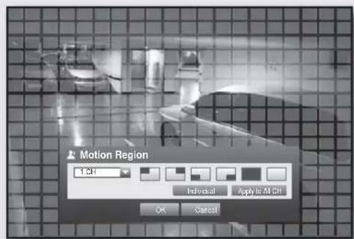 Motion Region 1.0H Individual Apply to All GH OK Cancel