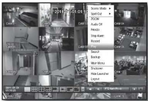2011-01-01 01:10 Score Mode ▶ Spot Out ▶ ZOOM Audio Off Freeze Stop Alarm Record Play Search Backup Main Menu Shutdown Hide Launcher Logout CAM 01 CAM 02 CAM 03 CAM 04 CAM 05 CAM 06 CAM 07 CAM 08 CAM 09 CAM 10 CAM 11 CAM 12 2011-01-01 01:10:23 FT-4am Reset