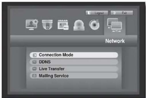 Network Connection Mode DDNS Live Transfer Mailing Service