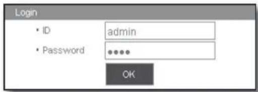 Login • ID admin • Password ***** OK