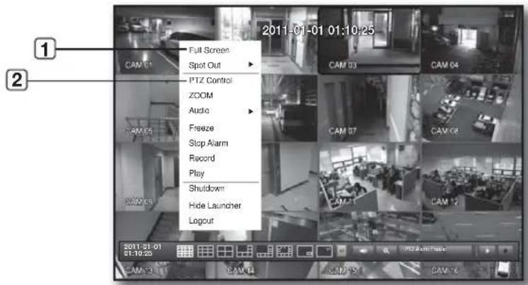 2011-01-01 01:10:25 Full Screen Spot Out PTZ Control ZOOM Audio Freeze Stop Alarm Record Play Shutdown Hide Launcher Logout