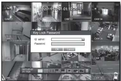2011-01-01 01:10:25 CAM 01 CAM 02 CAM 03 CAM 04 CAM 05 CAM 06 CAM 07 CAM 08 CAM 09 CAM 10 CAM 11 CAM 12 CAM 13 CAM 14 CAM 15 CAM 16 Key Lock Password -ID admin: +Password: OK Cancel 2011-01-01 01:10:26