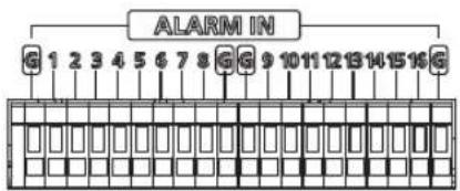 ALARM IN G 1 2 3 4 5 6 7 8 G G 9 10 11 12 13 14 15 16 G
