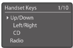Handset Keys 1/10 ► Up/Down Left/Right CD Radio