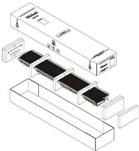 Technical diagram of a device assembly with labeled components and internal compartments
