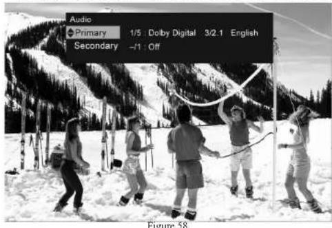 Audio Primary 1/5 Dolby Digital 3/2.1 English Secondary -/1 Off Figure 58