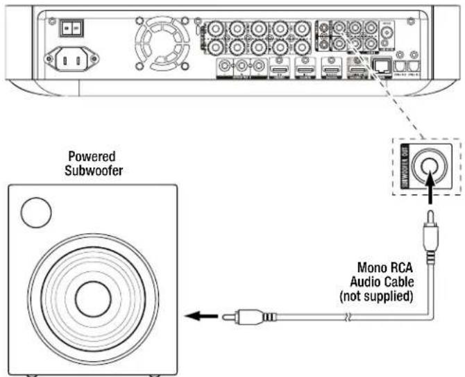 Powered Subwoofer Mono RCA Audio Cable (not supplied)
