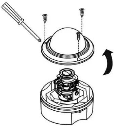 Mechanical assembly diagram showing a disassembly of a component into a housing, with no visible text or symbols.