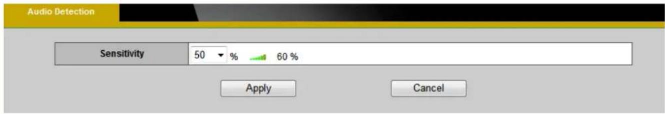 Audio Detection Sensitivity 50 % 60 % Apply Cancel