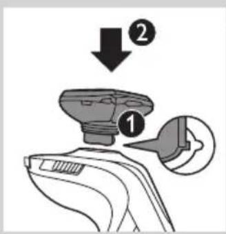 Diagram showing a device with labeled parts and directional arrows, likely illustrating a process or assembly step.