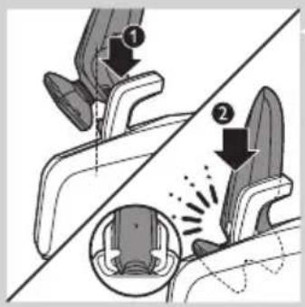Diagram illustrating foot massage technique with labeled steps ① and ②, showing hand positioning and motion direction