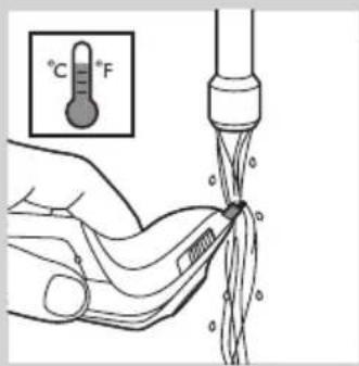 Diagram illustrating a medical procedure with labeled temperature and force indicators, including a thermometer and magnified view.