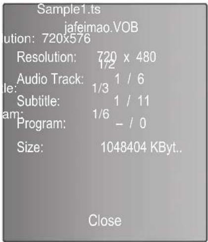Sample1.ts jafeimao.VOB ution: 720x576 Resolution: 720 x 480 1/2 Audio Track: 1 / 6 le: 1/3 Subtitle: 1 / 11 am: 1/6 Program: - / 0 Size: 1048404 KByt.. Close