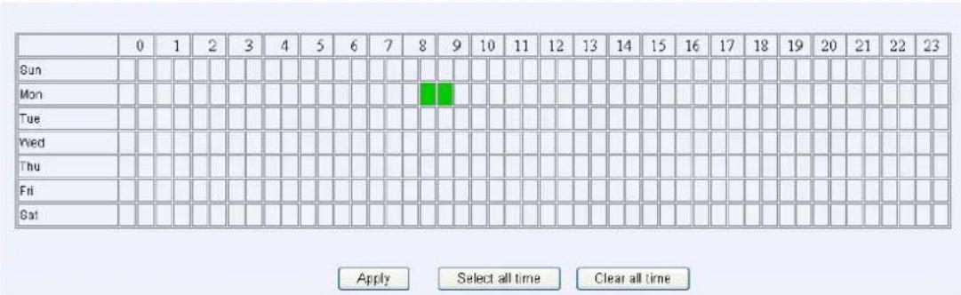 0 1 2 3 4 5 6 7 8 9 10 11 12 13 14 15 16 17 18 19 20 21 22 23 Sun Mon Tue Wed Thu Fri Sat Apply Select all time Clear all time