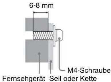 6-8 mm Fernsehgerät Seil oder Kette M4-Schraube