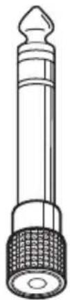Line drawing of a mechanical component with a pointed tip and textured base (no text or symbols)