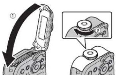 Diagram showing a camera shift mechanism with labeled parts and an inset view of the adjustment mechanism.