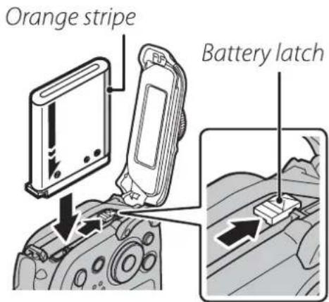 Orange stripe Battery latch