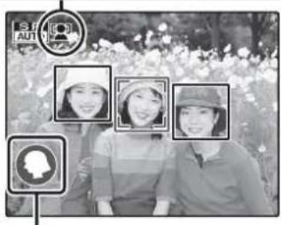 Black-and-white photo collage showing three people with facial recognition bounding boxes and a 'AUTO' logo in the top-left corner.