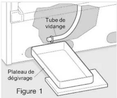 Tube de vidange Plateau de dégivrage Figure 1