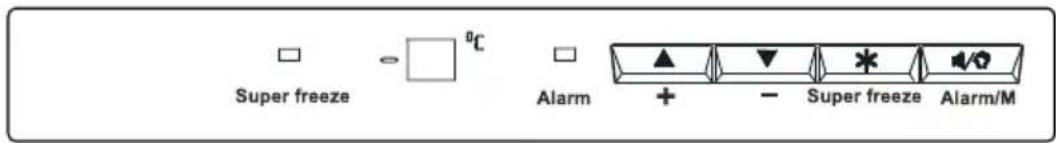 Super freeze °C Alarm + - Super freeze Alarm/M