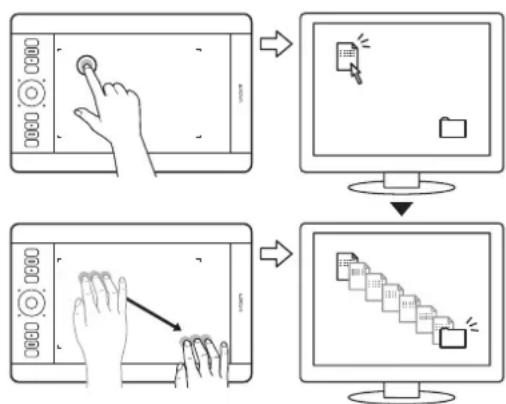 WACOM Intuos 5 Touch Large - MOUVEMENTS AVEC TROIS DOIGTS - 1
