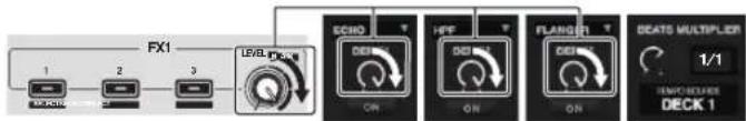 PIONEER DDJ-SB-S - Operate an effect level control to adjust the effect level. - 2