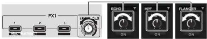 FX1 1 2 3 ECHO HPF FLANGER ON ON ON