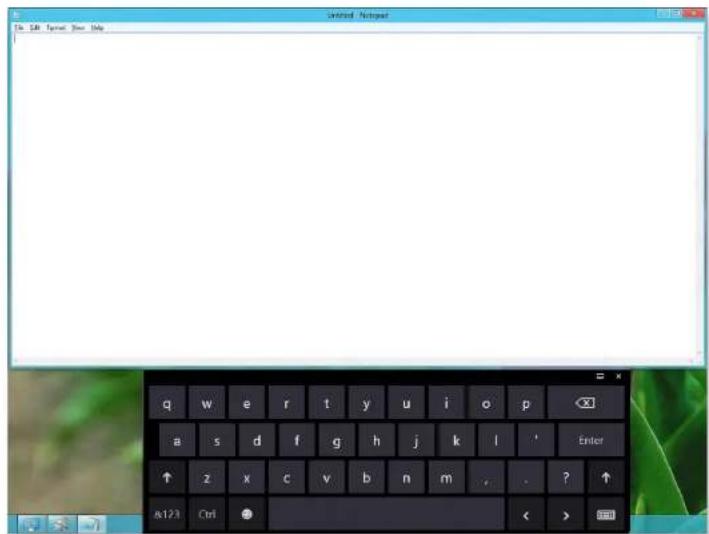 Untitled - Notepad q w e r t y u i o p a s d f g h j k l ' Enter ↑ z x c v b n m . ? ↑ &123 Ctrl < >