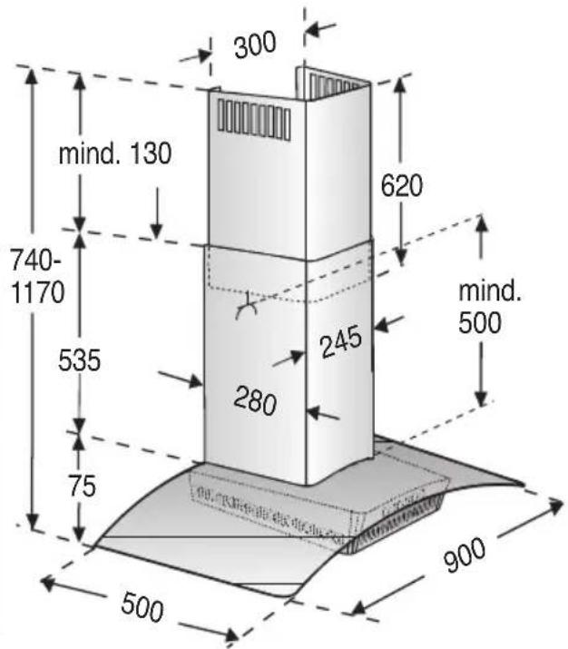 mind. 130 740- 1170 535 75 500 300 620 245 280 mind. 500 900
