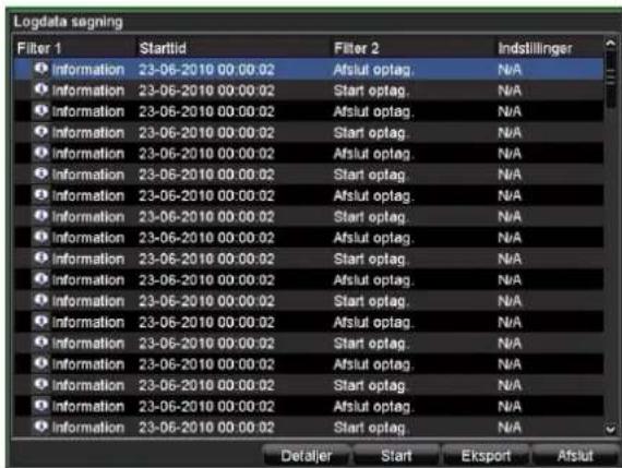 Logdata sagning Filter 1 Information 23-06-2010 00:00:02 Information 23-06-2010 00:00:02 Information 23-06-2010 00:00:02 Information 23-06-2010 00:00:02 Information 23-06-2010 00:00:02 Information 23-06-2020 00:00:02 Information 23-06-2010 00:00:02 Information 23-06-2010 00:00:02 Information 23-06-2010 00:00:02 Information 23-06-2010 00:00:02 Afslut optag. Start optag. Afslut optag. Start optag. Afslut optag. Afslut optag. Afslut optag. Afslut optag. Afslut optag. Afslut optag. Afslut optag. Afslut optag. Afslut optag. Afslut optag. Afslut optag. Afslut optag. Afslut optag. Afslut optag. Afslut optag. Afslut optag. Afslut optag. Totalter Start Eksport Afslut