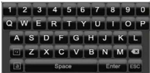 1 2 3 4 5 6 7 8 9 0 Q W E R T Y U I O P A S D F G H J K L Z X C V B N M a Space Enter ESC