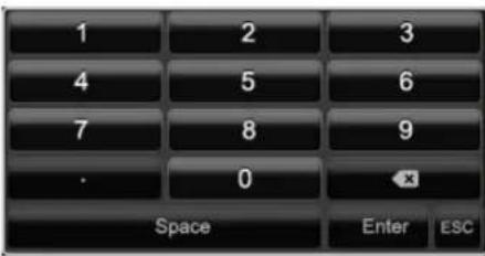 1 2 3 4 5 6 7 8 9 . 0 Space Enter ESC