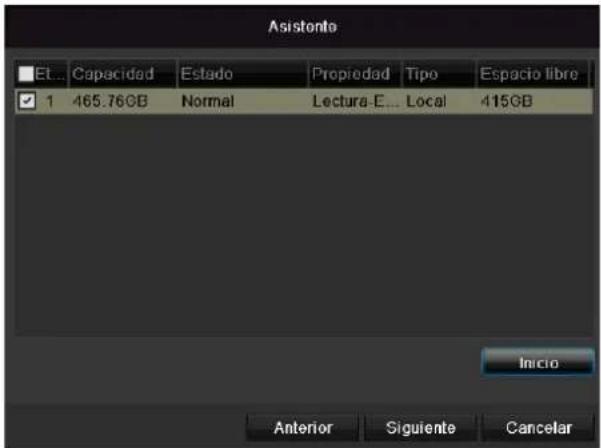 Asistento El... Capacidad Estado Propiedad Tipo Espacio libre 1 465.76GB Normal Lectura-E. Local 415GB Inicio Anterior Siguiente Cancelar