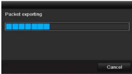 Packet exporting Cancel
